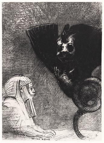 ODILON REDON Two lithographs from Tentation de Sainte-Antoine.